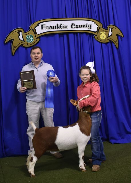 Jr. Goat Showmanship Champion Carlie Christian